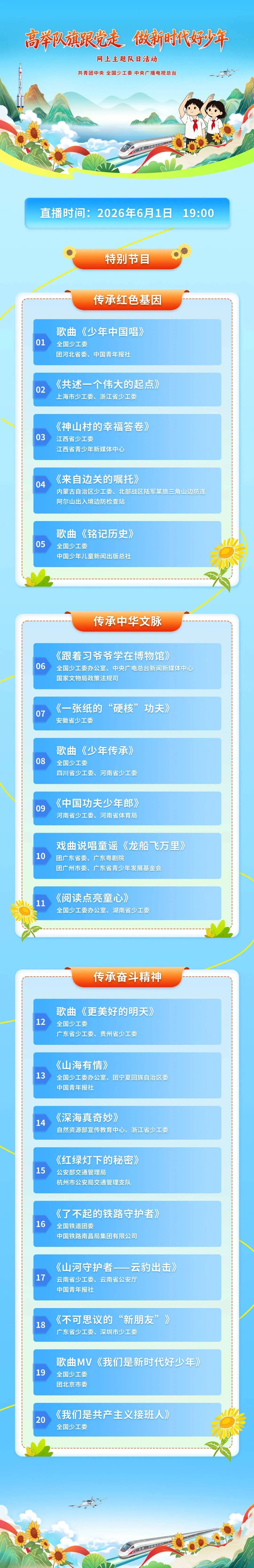 @全体少先队员,今晚19:00,我们一起过“六一”!